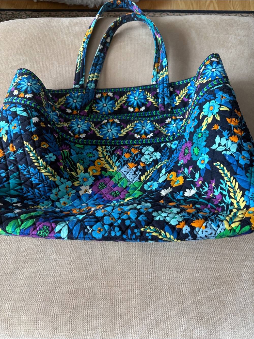 Vera Bradley Quilted Floral Tote Bag in Blue